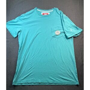 Toes on the Nose‎ Mens Teal Graphic Pocket T-Shirt Surfing California